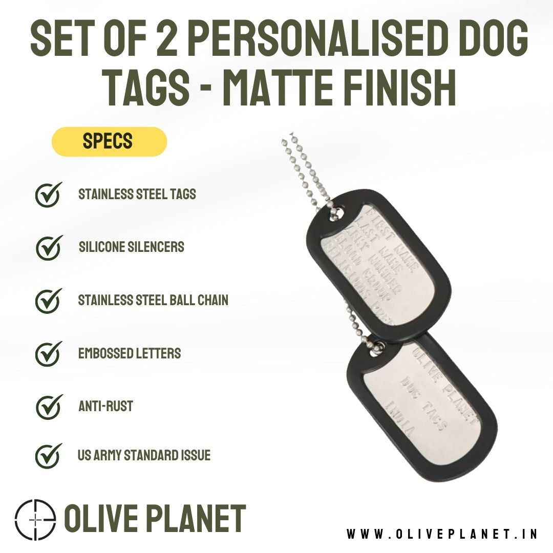 Set of 2 Personalised Dog Tags - Matte