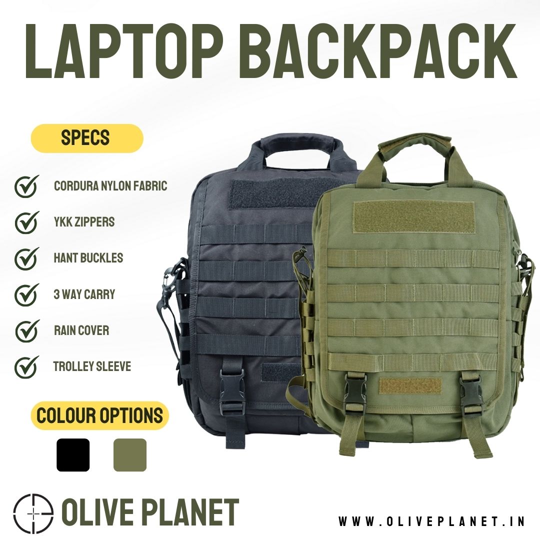 Military Laptop Backpack For Upto 15 Laptop Olive Planet