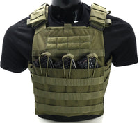 Thumbnail for olive planet  tactical vest with AK-47 magazines on a mannequin with a black shirt.