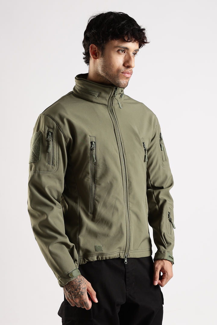 Tactical Softshell Military Jacket  - Olive Green