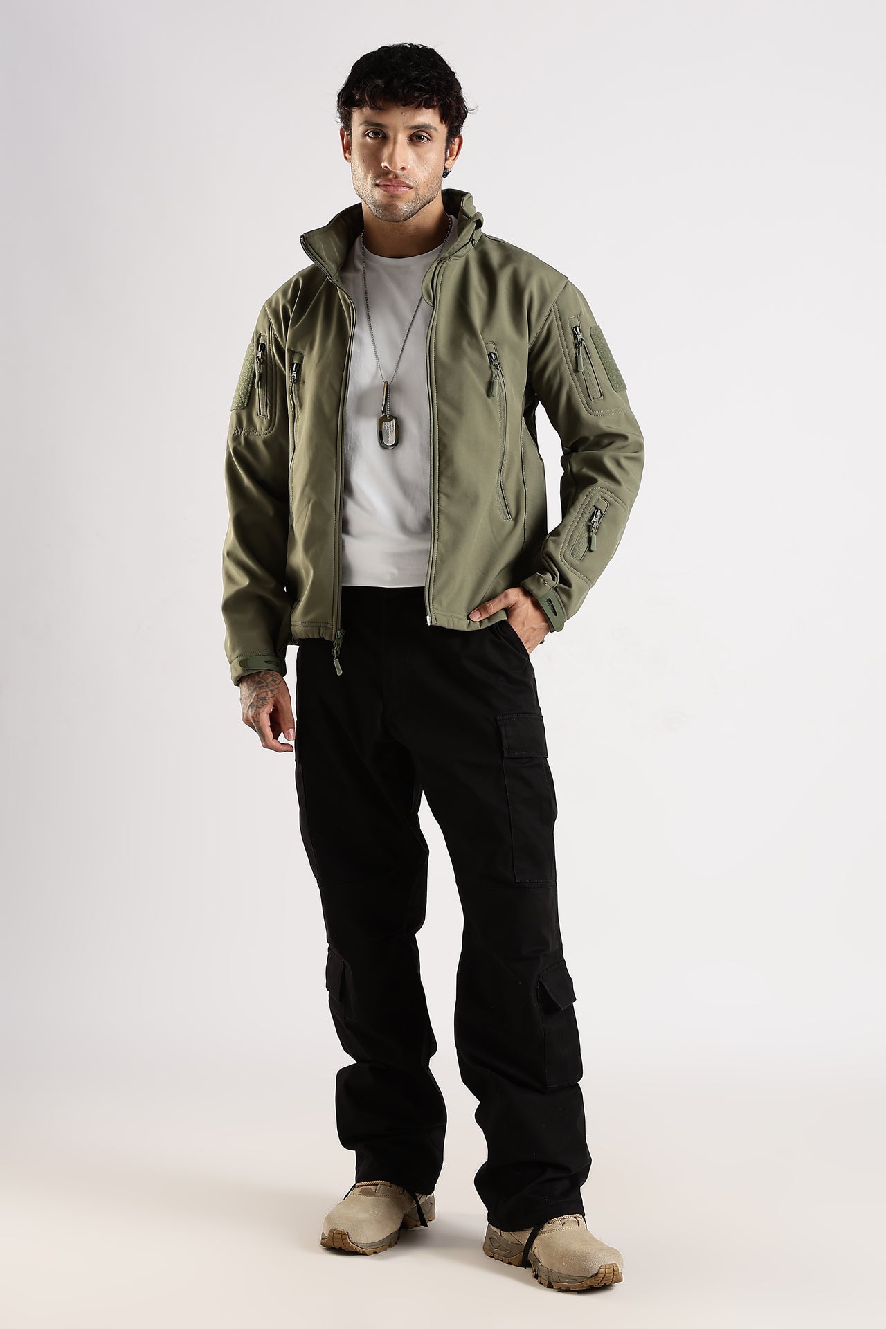 Tactical Softshell Military Jacket  - Olive Green