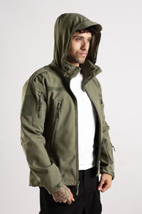 Thumbnail for Tactical Softshell Military Jacket with Shoulder Flaps - Olive Green