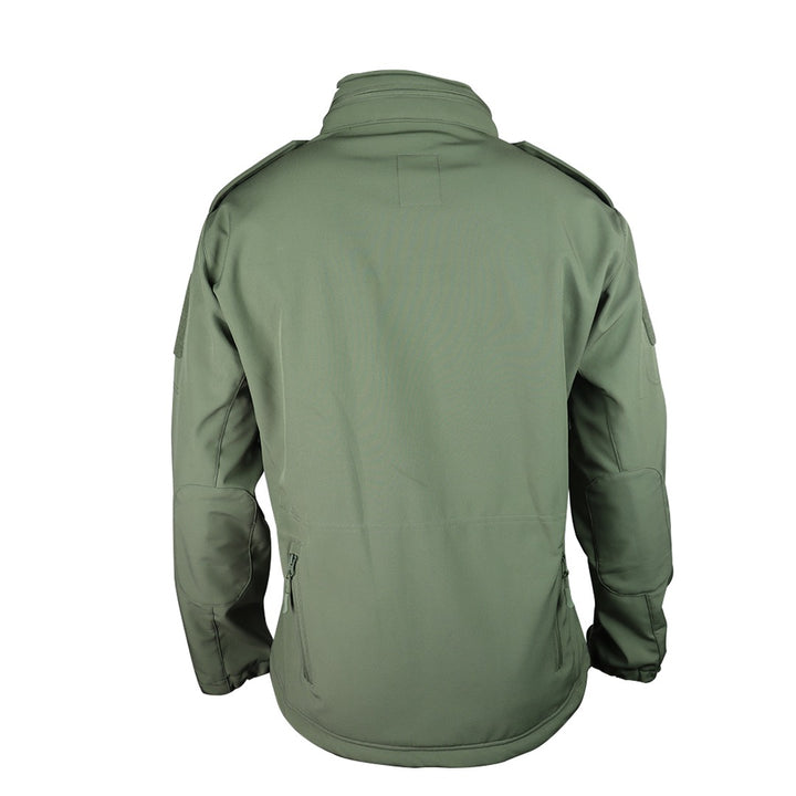 Tactical Softshell Military Jacket with Shoulder Flaps - Olive Green