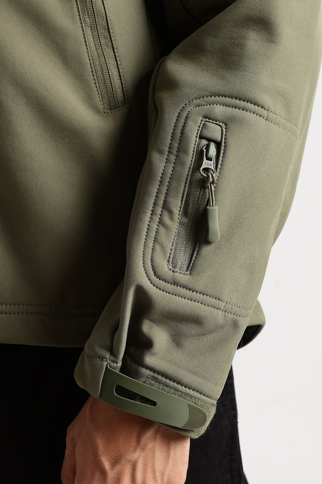 Tactical Softshell Military Jacket with Shoulder Flaps - Olive Green