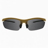 Thumbnail for Front view of Tactiv Clearline Tan sunglasses with dark lens and black accents on a white background