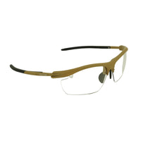 Thumbnail for RIght side view of Tactiv Clearline Tan sunglasses with clear lens and black accents on a white background