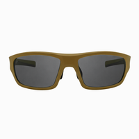 Thumbnail for Front view of Tactiv Corsair Tan sunglasses with dark lens and black accents on a white background