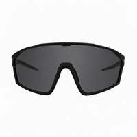 Thumbnail for Front view of Tactiv overwatch black photochromic eye shield with dark lens  on a white background