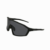 Thumbnail for Left side angle view of Tactiv overwatch black photochromic eye shield with dark lens on a white background