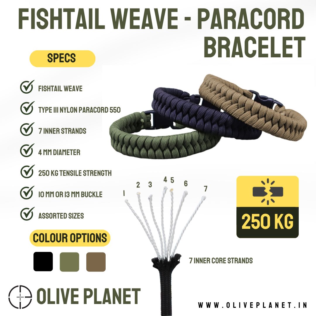 Paracod Rope Paracord 550 Bracelet | Fishtail Weave – Olive Planet