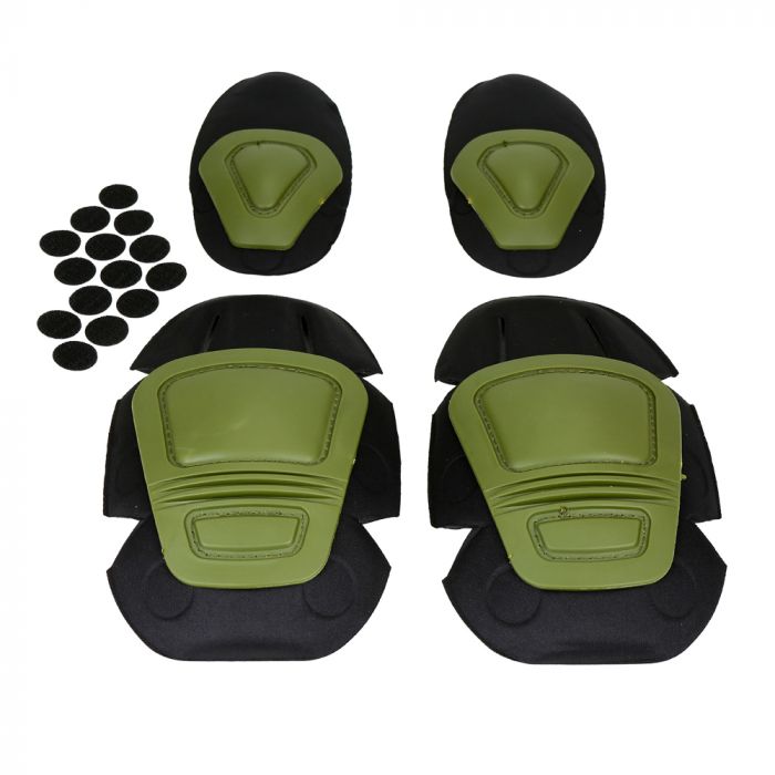 Set of 4 Tactical Knee and Elbow Insert Pads - Olive Green