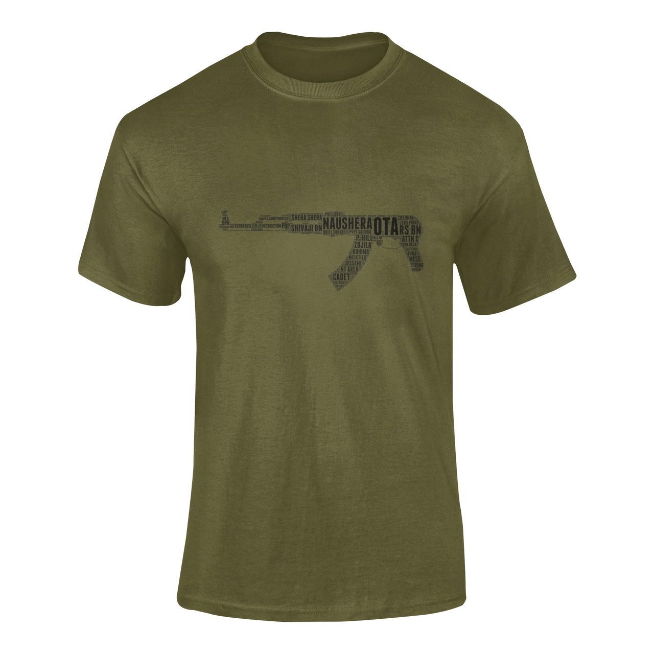 OTA T-shirt - Word Cloud Naushera - AK-47 Folding Stock (Men)