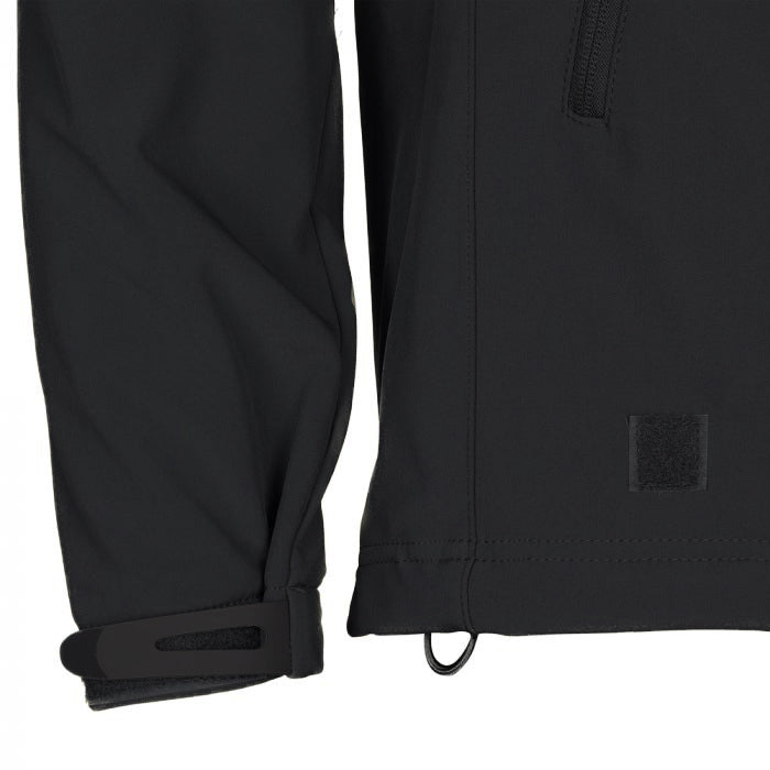 Tactical Softshell Jacket with Shoulder Flaps - Black