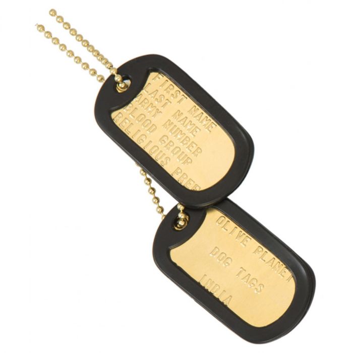 Set Of 2 Personalised Dog Tags - Brass