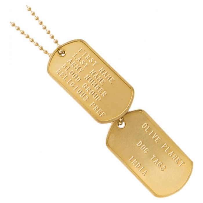 Set Of 2 Personalised Dog Tags - Brass