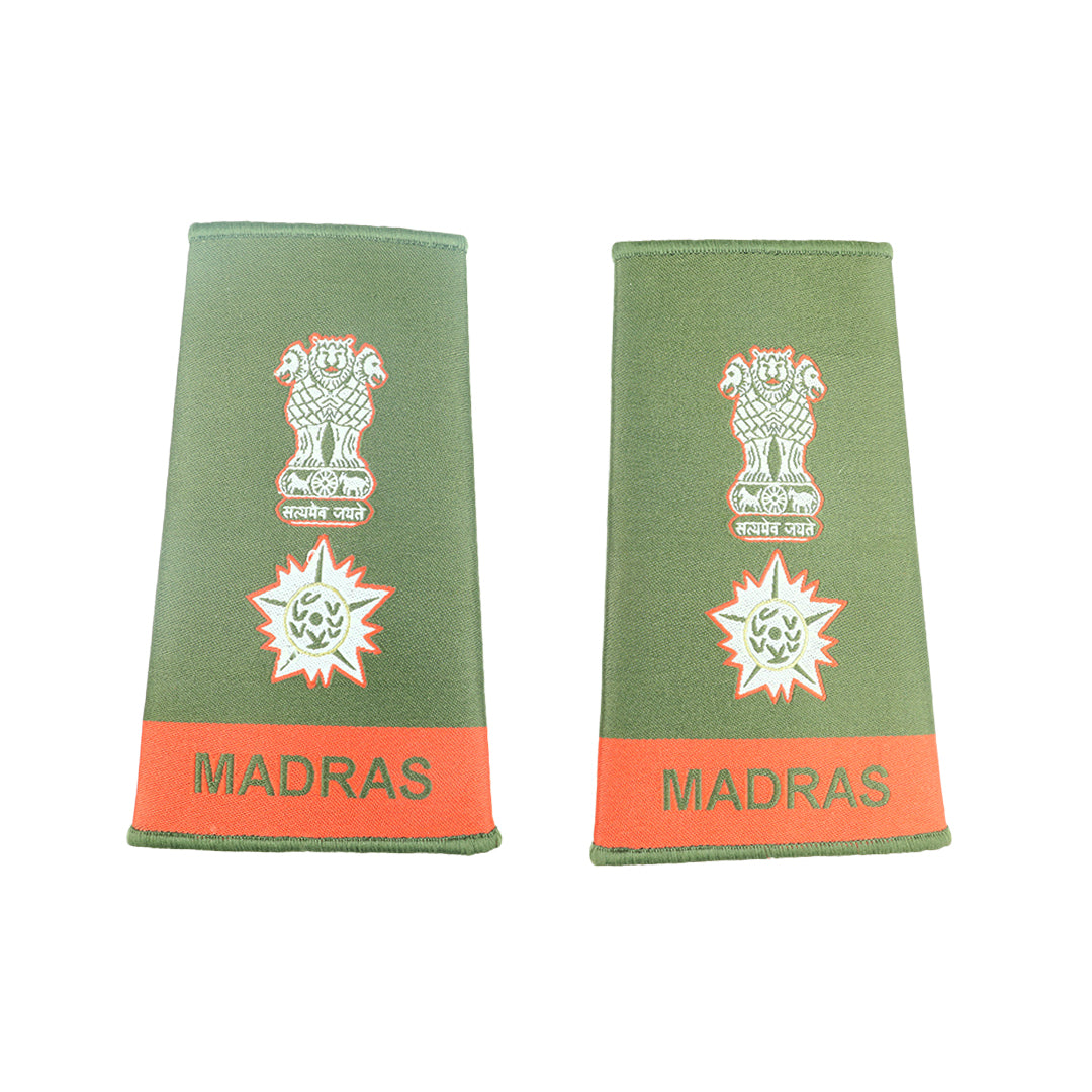 Indian Army Rank Epaulettes - Madras Regiment