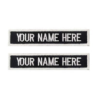 Thumbnail for Embroidered Name Tab (Black Background & White Letters) - Set of 2