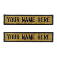Thumbnail for Embroidered Police Name Tab (Khaki Background & Black Letters) - Set of 2