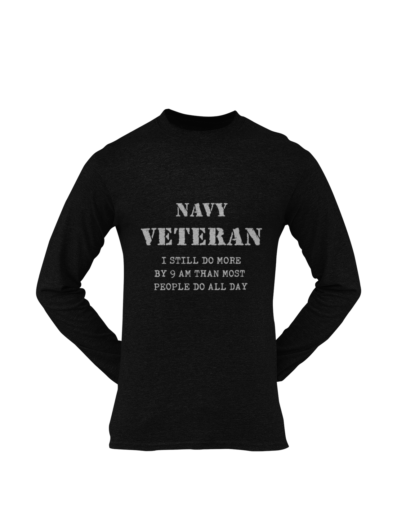 Navy T-shirt - Navy Veteran, I Still Do More By 9 AM..... (Men)