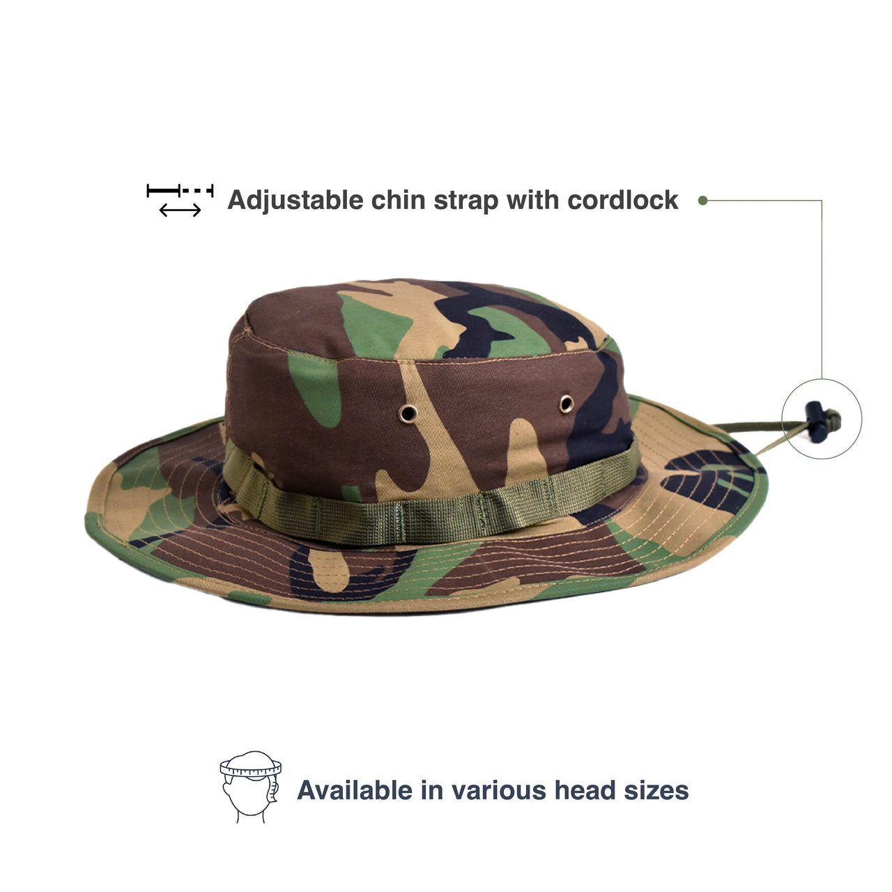 Military Boonie Hat - Woodland Camo