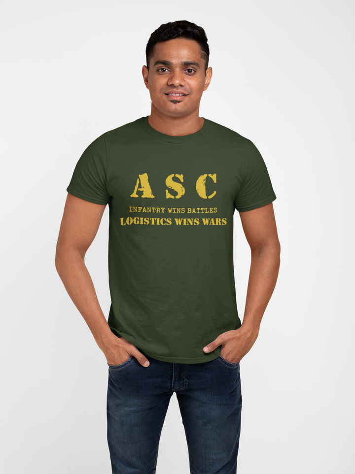 ASC T-shirt - ASC, Infantry Wins Battles, Logistics Wins Wars (Men)