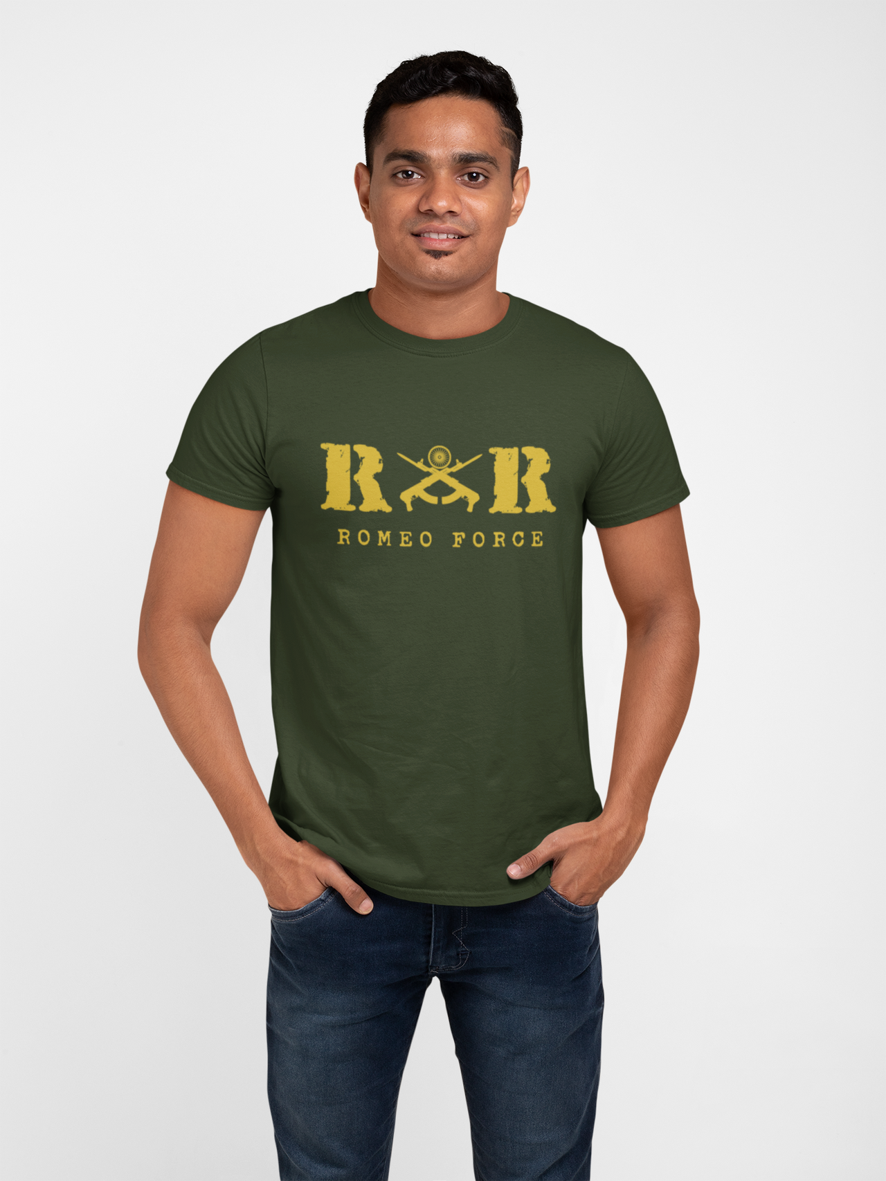 Men's T-shirt Rashtriya Rifles | RR Romeo Force – Olive Planet
