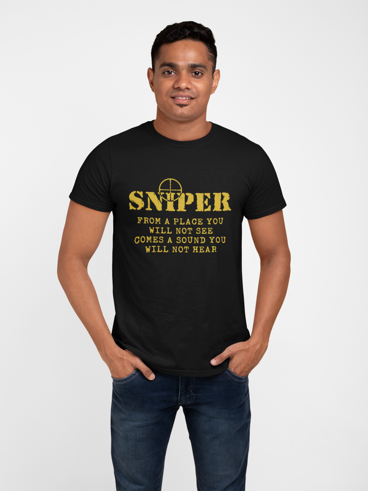 Sniper T-shirt - Sniper, From a Place You Will Not See..... (Men)