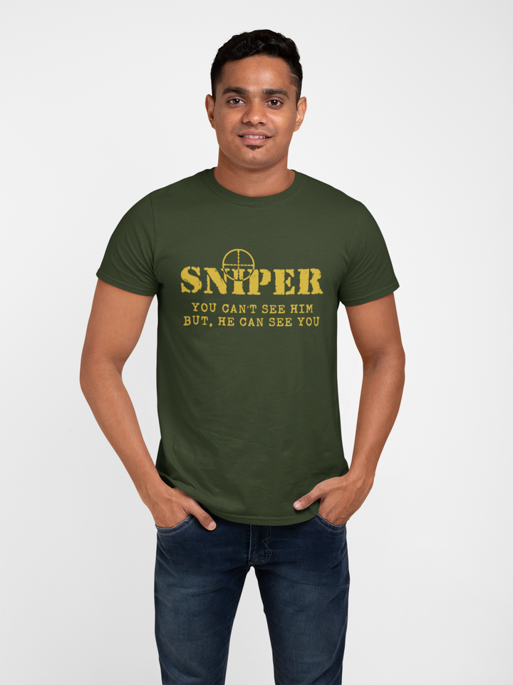 Sniper T-shirt - Sniper, You Can't See Him..... (Men)