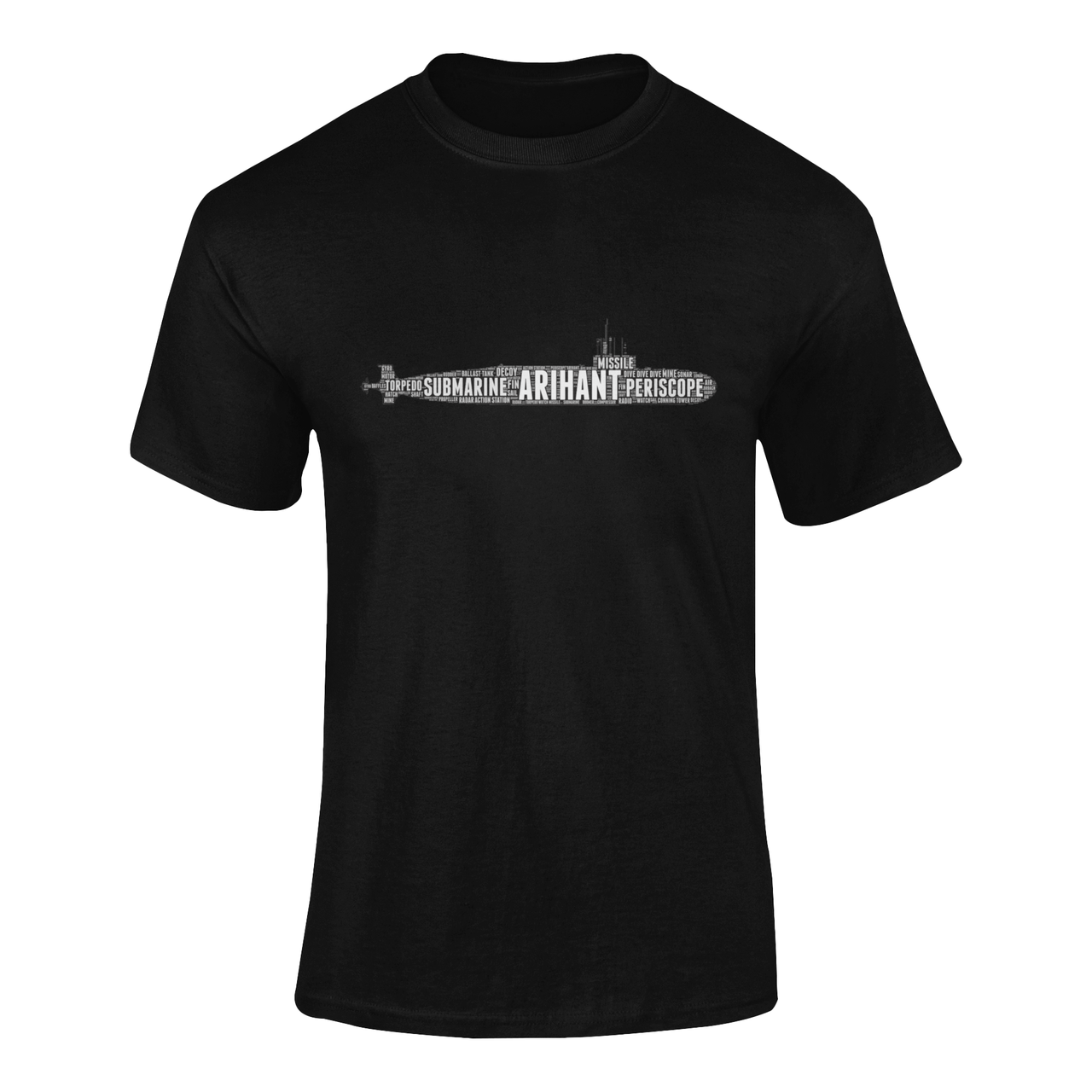 Navy Word Cloud T-shirt - Arihant Submarine (Men)