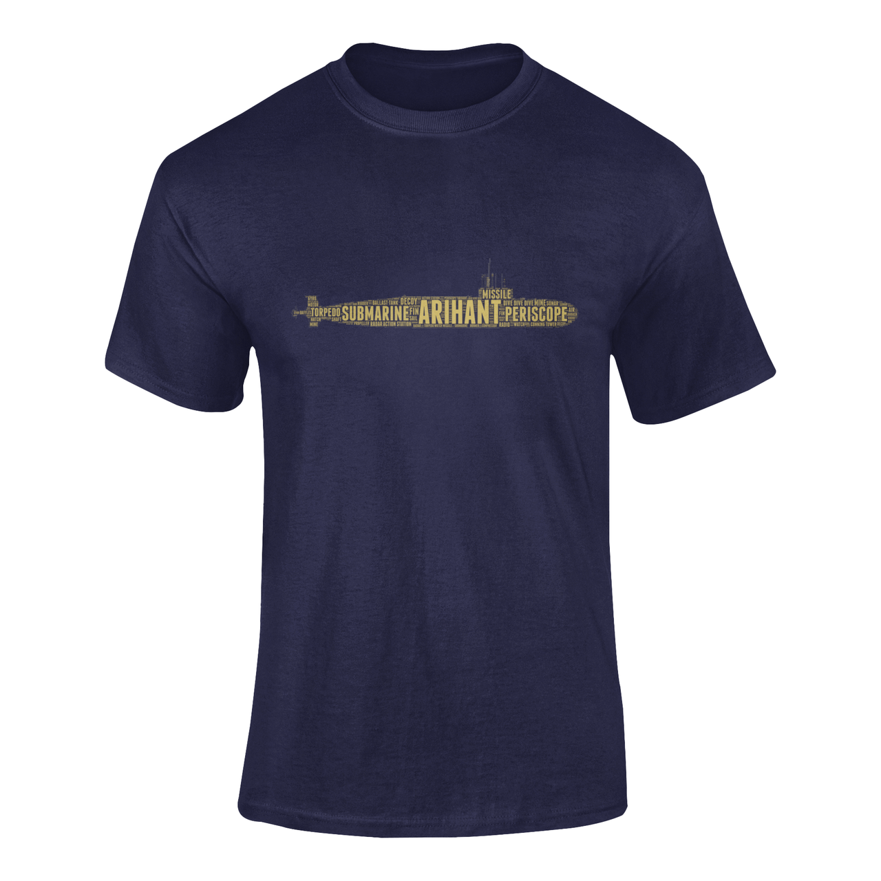 Navy Word Cloud T-shirt - Arihant Submarine (Men)