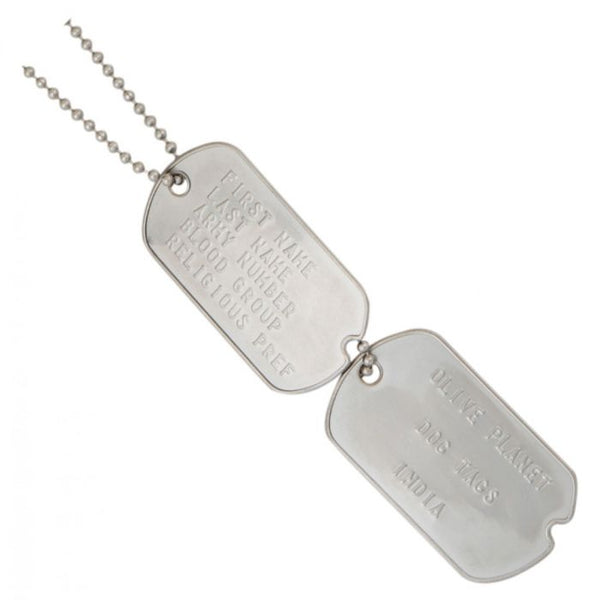 Mini Dog Tags -Blank Rolled Edge Stainless Steel - Matte Finish