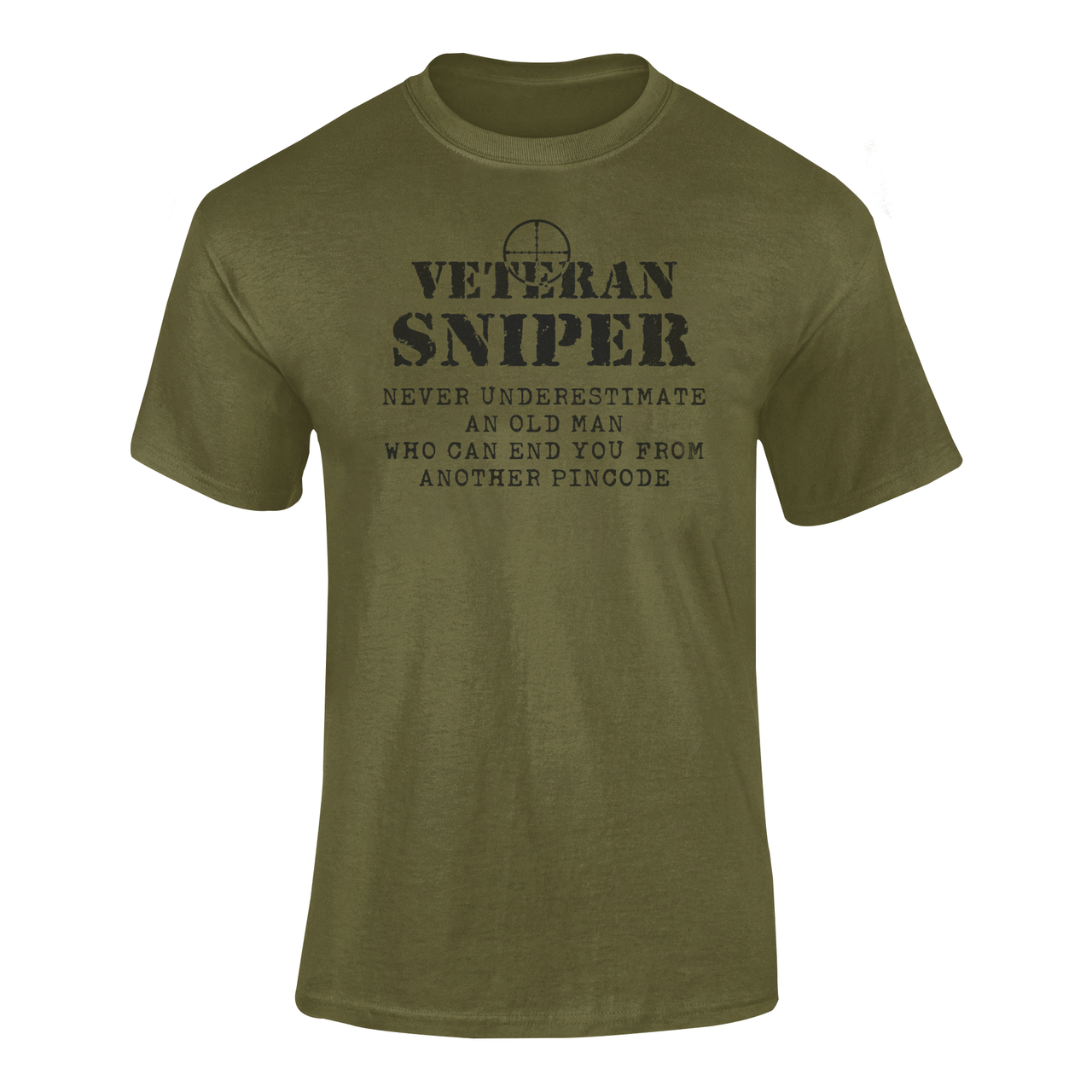 Sniper T-shirt - Veteran Sniper, Never Underestimate An Old Man..... (Men)