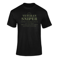 Thumbnail for Sniper T-shirt - Veteran Sniper, Never Underestimate An Old Man..... (Men)