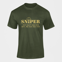 Thumbnail for Sniper T-shirt - Sniper, You Can't See Him..... (Men)