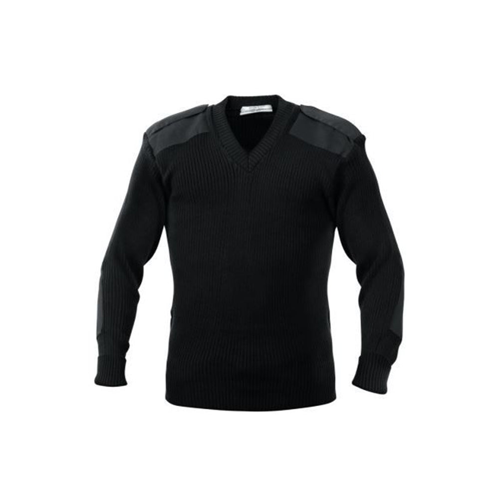Sweater G I Style Military V-Neck - Black