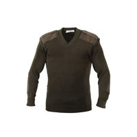 Thumbnail for Sweater G I Style Military V-Neck - Olive Green