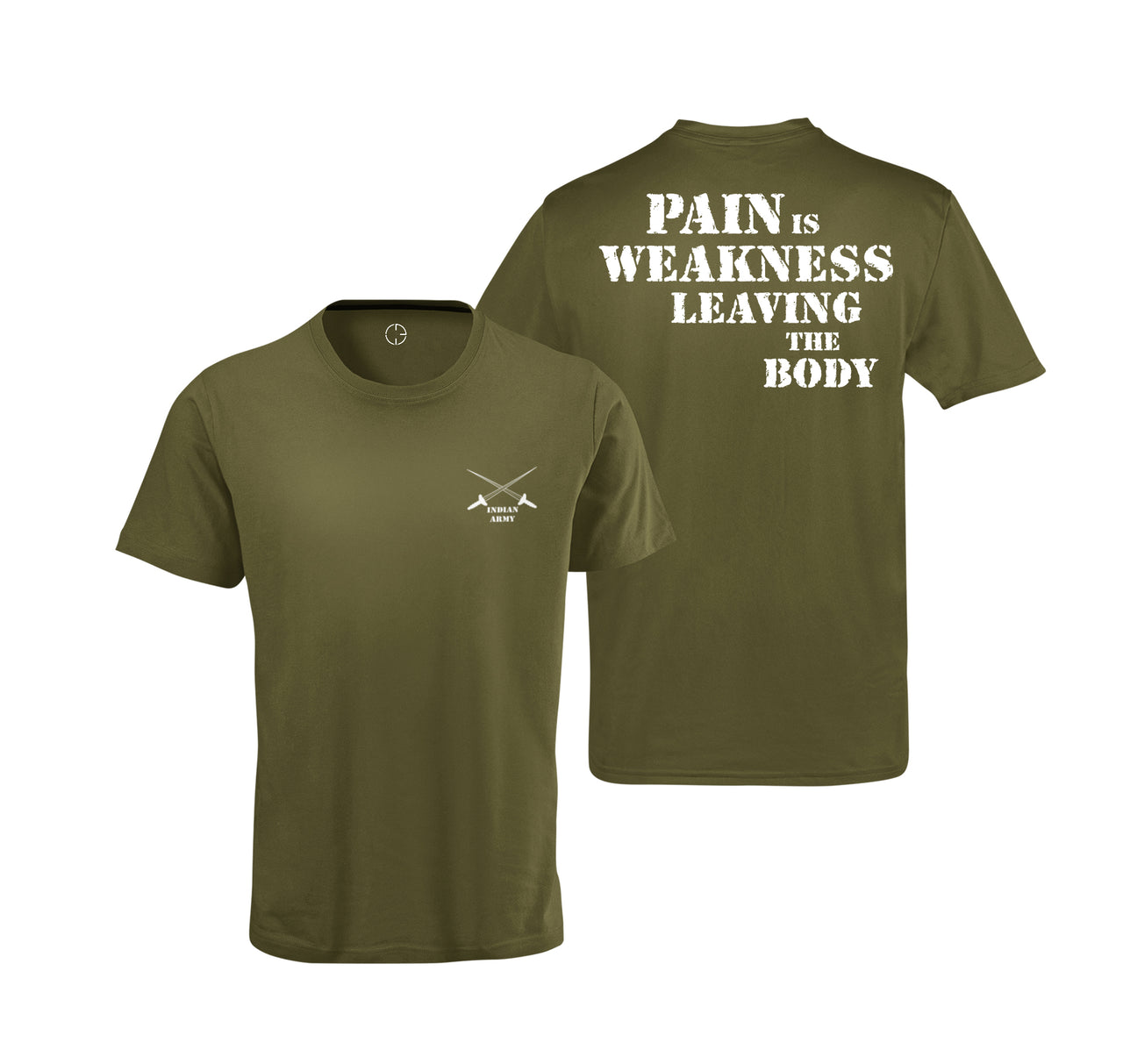 T-shirt-Pain Is Weakness Leaving the Body-Half Sleeve-Back Print