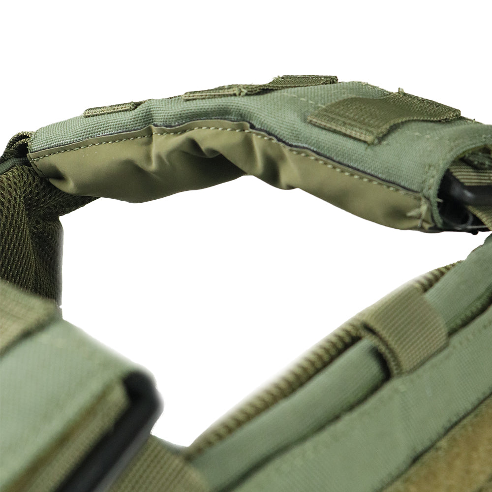 Tactical Bullet Proof Plate Carrier Vest (for Ordnance Issue Plates and AK Magazine) - Olive Green