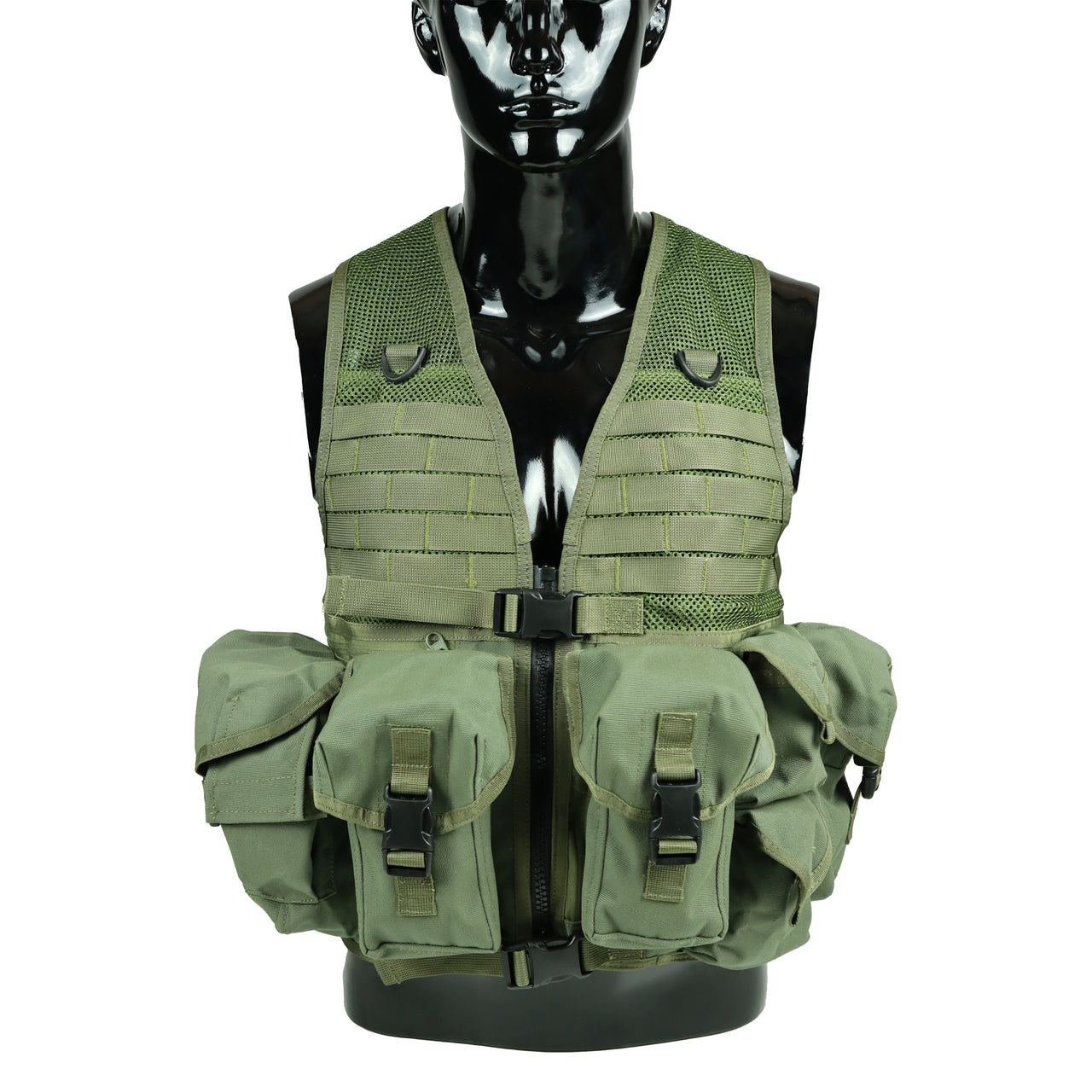 Tactical Vest With Ammunition Pouch - Olive Green