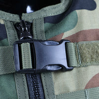 Thumbnail for Tactical Vest With Plate Carrier and Ammunition Pouch-Woodland Camo