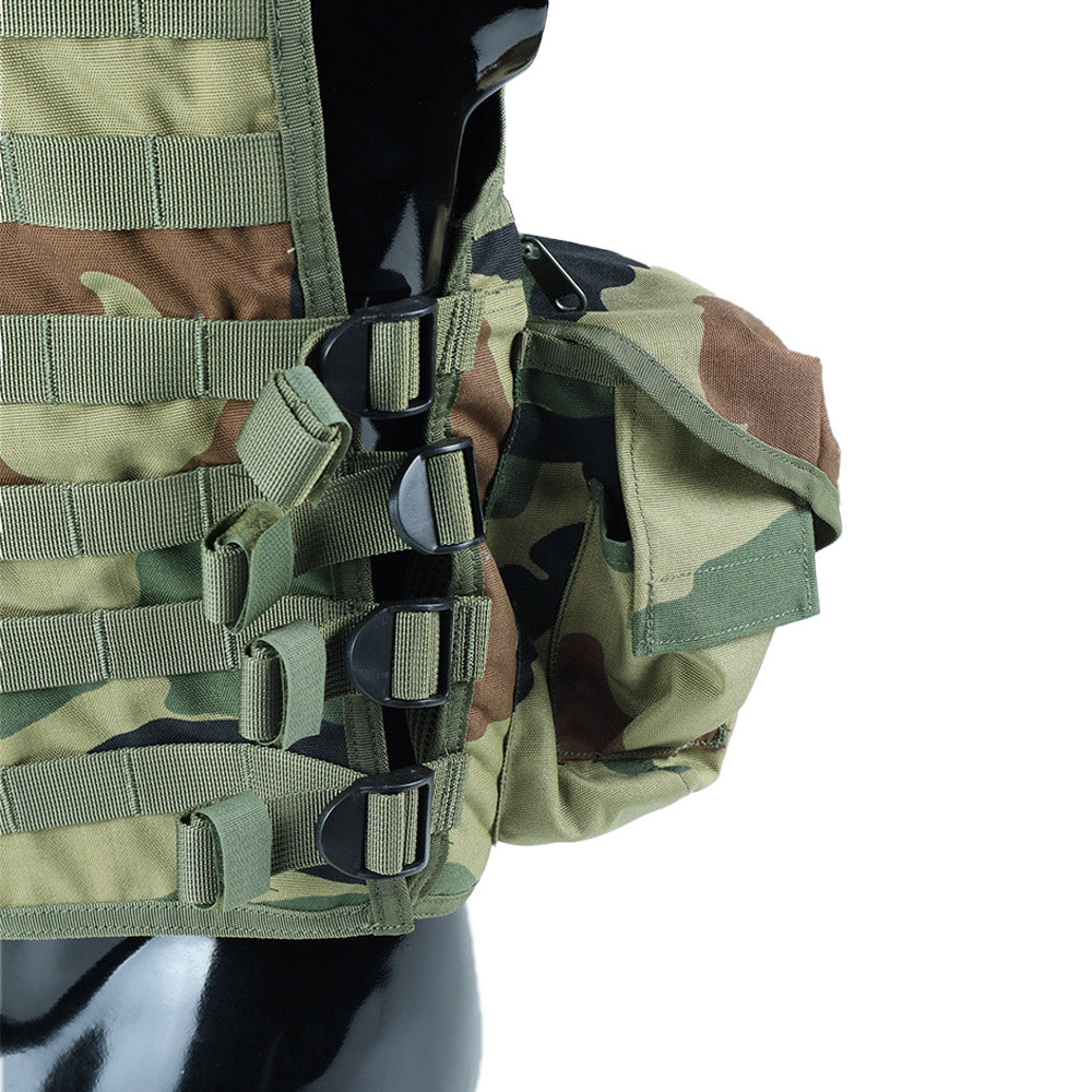 tactical vest with plate carrier and ammunition pouch side